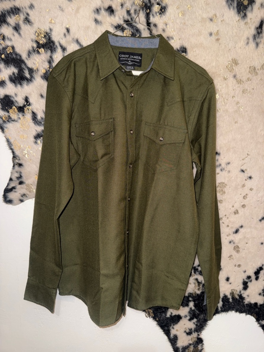 Cody James Olive Green Long Sleeve Button-Down Shirt